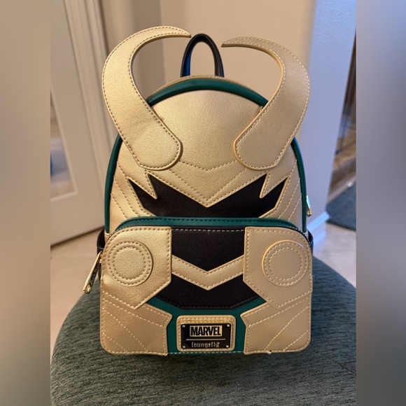 Loungefly Handbags - Loungefly Marvel Loki Horned Helmet Mini Backpack
